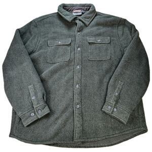 Rugged Elements Warm Sherpa Fleece Green Shirt Jacket Shacket Men's Size XL